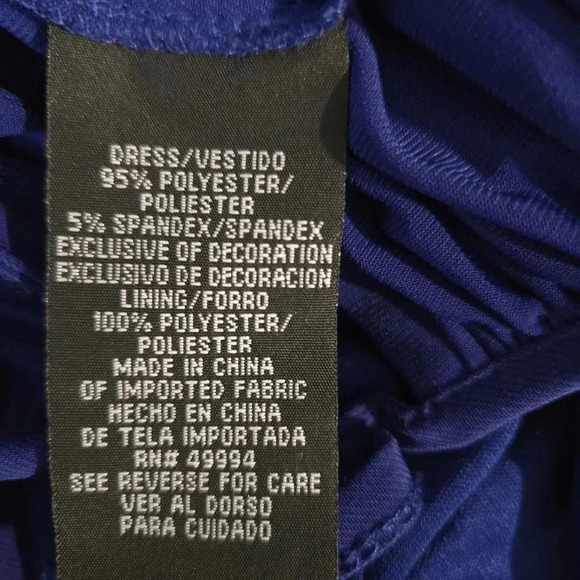 Royal Blue Sleeveless Evening Gown with Embellished Waist and Keyhole Neckline - Picture 10 of 11